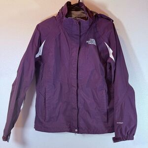 The North Face Purple/Burgundy and White Hyvent Hooded Women's Medium Jacket